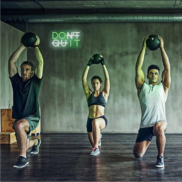 DON'T QUIT/DO IT Green Cute Neon Sign Light Gym/Work Space/Man Cave/Dorm Decor - Picture 2 of 10